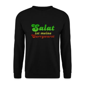 Salat ist meine Currywurst - Unisex Sweatshirt - black - Front - Alina (178cm) & Michal (187cm)