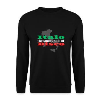 T-shirt disco Italo ensoleillé - Sweat-shirt Unisexe - noir - Devant - Alina (178cm) & Michal (187cm)