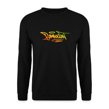 Bomboclaat Graffiti Tag Style Rasta Colors Reggae - Unisex Sweatshirt - black - Front - Alina (178cm) & Michal (187cm)