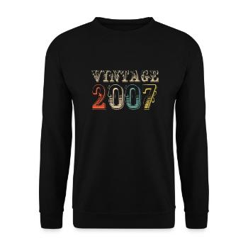 Vintage 2007- 17 th birthday - 17 ans - Sweat-shirt Unisexe - noir - Devant - Alina (178cm) & Michal (187cm)