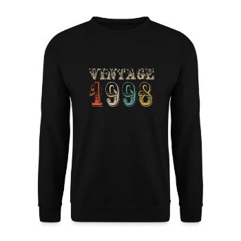 Vintage 1998- 26 th birthday - 26 ans - Sweat-shirt Unisexe - noir - Devant - Alina (178cm) & Michal (187cm)