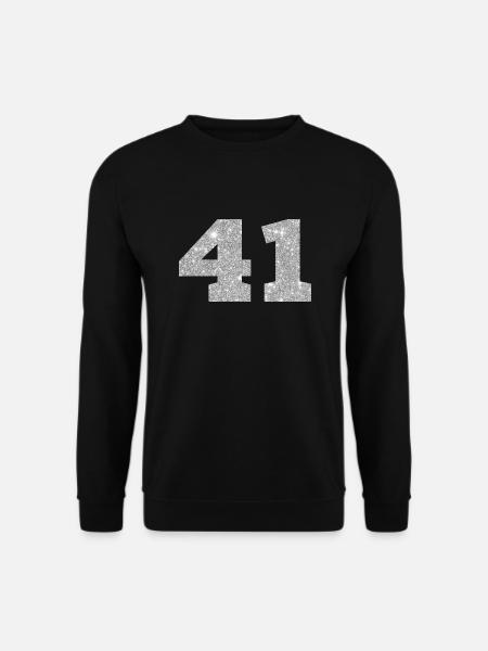 Nummer 41 Silberner Glitzer - 41. Jubiläum - Unisex Pullover - Schwarz