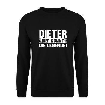 First name Dieter - Unisex Sweatshirt - black - Front - Alina (178cm) & Michal (187cm)