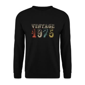 Vintage 1975- 49 th birthday - 49 ans - Sweat-shirt Unisexe - noir - Devant - Alina (178cm) & Michal (187cm)