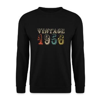 Vintage 1956- 68 th birthday - 68 ans - Sweat-shirt Unisexe - noir - Devant - Alina (178cm) & Michal (187cm)