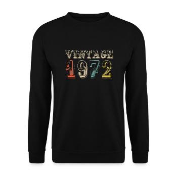 Vintage 1972 - 52nd birthday - 52 years old - Unisex Sweatshirt - black - Front - Alina (178cm) & Michal (187cm)