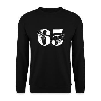 Numéro 65 floral noir - 65e anniversaire floral - Sweat-shirt Unisexe - noir - Devant - Alina (178cm) & Michal (187cm)