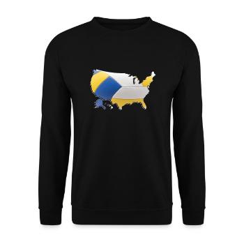 USA | echter Volleyball | Landkarte - Unisex Pullover - Schwarz - Vorne - Alina (178cm) & Michal (187cm)