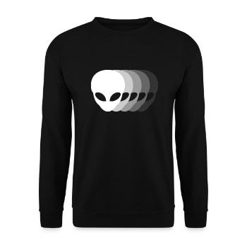 Nuances de petits extraterrestres gris, du blanc au noir - Sweat-shirt Unisexe - noir - Devant - Alina (178cm) & Michal (187cm)