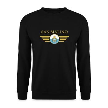 J’aime Saint-Marin, T-shirt design de style élégance - Sweat-shirt Unisexe - noir - Devant - Alina (178cm) & Michal (187cm)