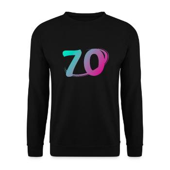 Nummer 70 mehrfarbig - Unisex Pullover - Schwarz - Vorne - Alina (178cm) & Michal (187cm)