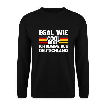 German German Germany - Unisex Sweatshirt - black - Front - Alina (178cm) & Michal (187cm)