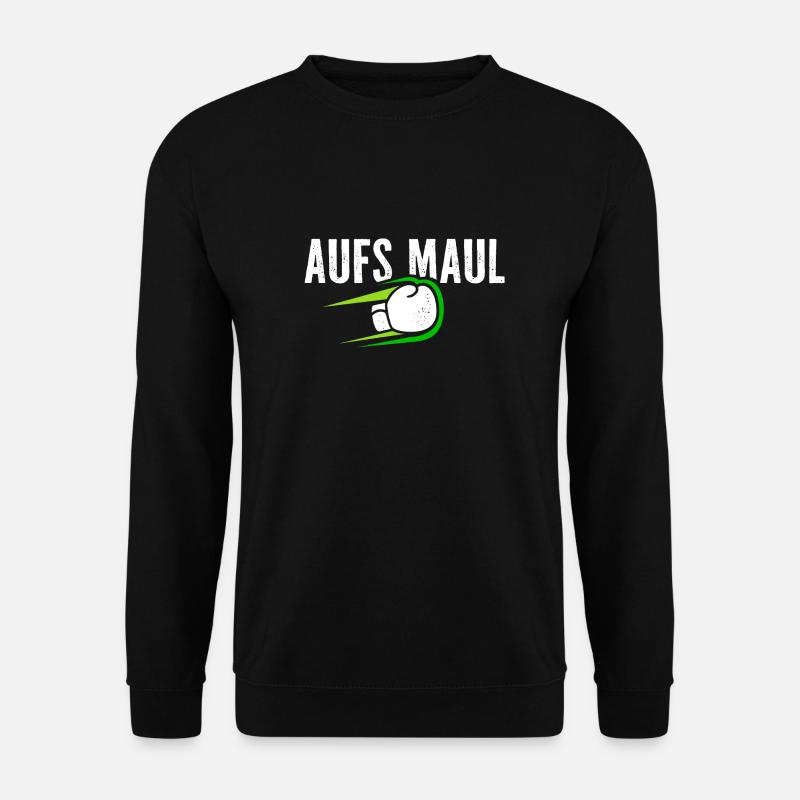 Aufs Maul - Dynamisches Boxhandschuh Design - Unisex Pullover - Schwarz