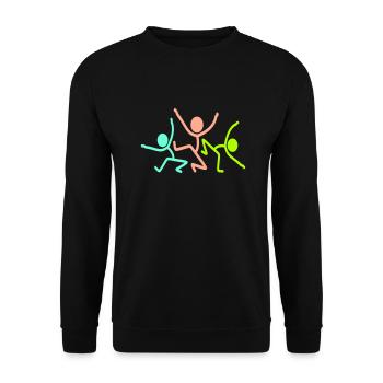 3 Party Crew Stick Figure Membre de l’équipe des amis - Sweat-shirt Unisexe - noir - Devant - Alina (178cm) & Michal (187cm)