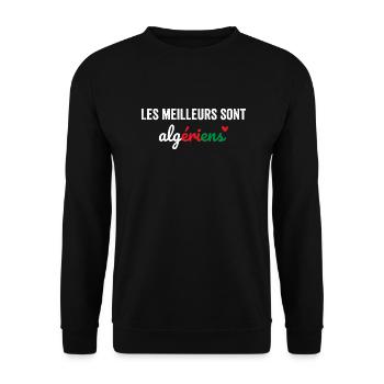 Die besten sind Algerier - Unisex Pullover - Schwarz - Vorne - Alina (178cm) & Michal (187cm)