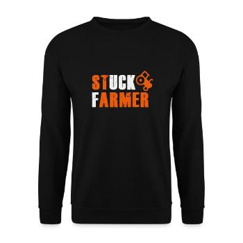 STUCK FARMER - Unisex Sweatshirt - black - Front - Alina (178cm) & Michal (187cm)
