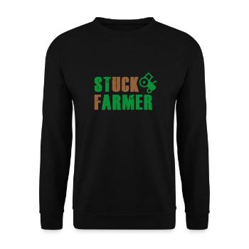 STUCK FARMER GREEN BROWN - Unisex Sweatshirt - black - Front - Alina (178cm) & Michal (187cm)