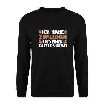 Mom Of Twins Coffee - Unisex Sweatshirt - black - Front - Alina (178cm) & Michal (187cm)