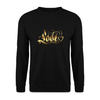 Liebe Zitate amore Blumen Frauen Mädchen Mode weiblich - Unisex Pullover - Schwarz - Vorne - Alina (178cm) & Michal (187cm)