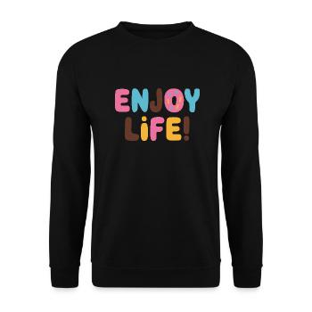 ENJOY LIFE WITH DONUTS - Unisex Sweatshirt - black - Front - Alina (178cm) & Michal (187cm)