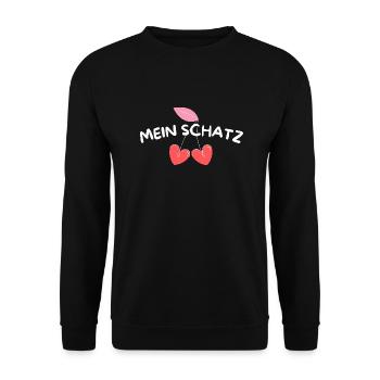 Mein Schatz Ich liebe Dich Lieblingsmensch - Unisex Pullover - Schwarz - Vorne - Alina (178cm) & Michal (187cm)