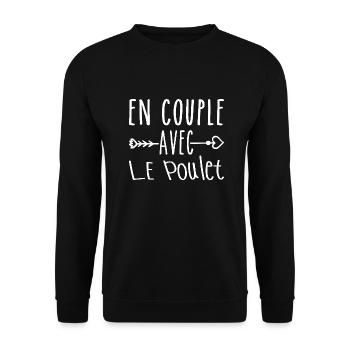 Couples with Chicken, Chicken Fans Gift - Unisex Sweatshirt - black - Front - Alina (178cm) & Michal (187cm)