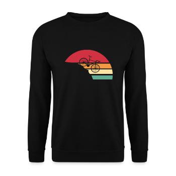 Mountain Bike Retro Downhill Bike - Unisex Sweatshirt - black - Front - Alina (178cm) & Michal (187cm)