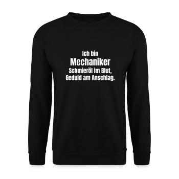 Mechaniker - Unisex Pullover - Schwarz - Vorne - Alina (178cm) & Michal (187cm)