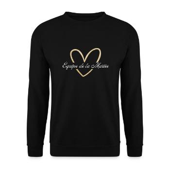The Bride Team Golden Heart Glitter - Unisex Sweatshirt - black - Front - Alina (178cm) & Michal (187cm)