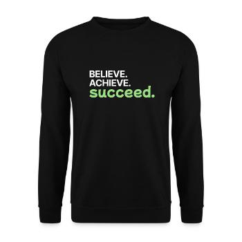 Motivation | Glaube | Erfolg - Unisex Pullover - Schwarz - Vorne - Alina (178cm) & Michal (187cm)