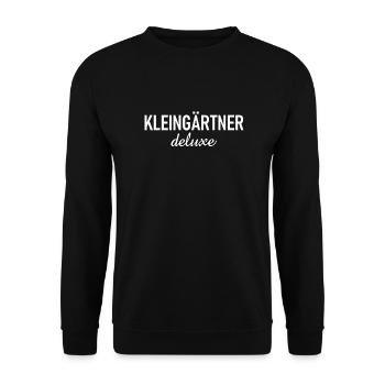 Kleingärtner deluxe - Laubenpieper - Garten - Gärt - Unisex Pullover - Schwarz - Vorne - Alina (178cm) & Michal (187cm)