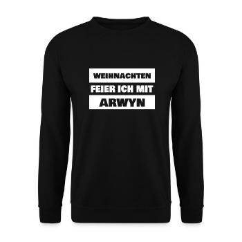 Vorname Arwyn - Unisex Pullover - Schwarz - Vorne - Alina (178cm) & Michal (187cm)