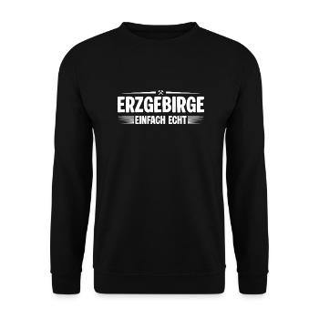 Erzgebirge einfach echt 2 - Unisex Pullover - Schwarz - Vorne - Alina (178cm) & Michal (187cm)