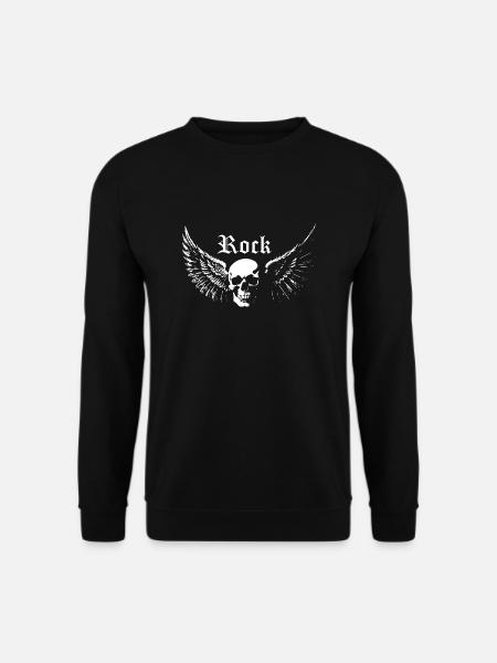 Felsenschädel mit Flügeln Design - Unisex Pullover - Schwarz
