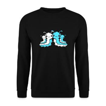 Caterpillar Family Parents Mom Dad Kids Siblings - Unisex Sweatshirt - black - Front - Alina (178cm) & Michal (187cm)