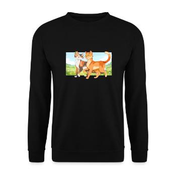 Spottedleaf Spotted Leaf Firestar Fire Star Cats - Unisex Sweatshirt - black - Front - Alina (178cm) & Michal (187cm)