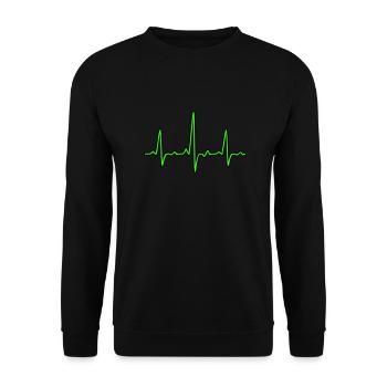 ECG, le pouls, le cœur, le rythme cardiaque, beat, - Sweat-shirt Unisexe - noir - Devant - Alina (178cm) & Michal (187cm)
