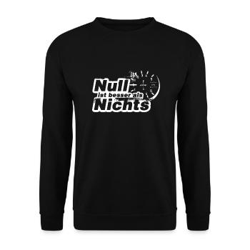 Null ist besser als nichts - Unisex Pullover - Schwarz - Vorne - Alina (178cm) & Michal (187cm)