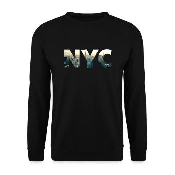 nyc New York City - Unisex Pullover - Schwarz - Vorne - Alina (178cm) & Michal (187cm)