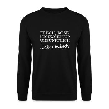 ...aber hübsch! - Unisex Pullover - Schwarz - Vorne - Alina (178cm) & Michal (187cm)
