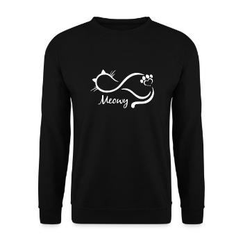 Katzen-Liebhaber-T-Shirt - Unisex Pullover - Schwarz - Vorne - Alina (178cm) & Michal (187cm)