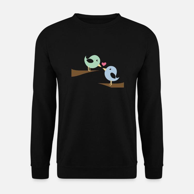 Verliebte Vögel - Unisex Pullover - Schwarz