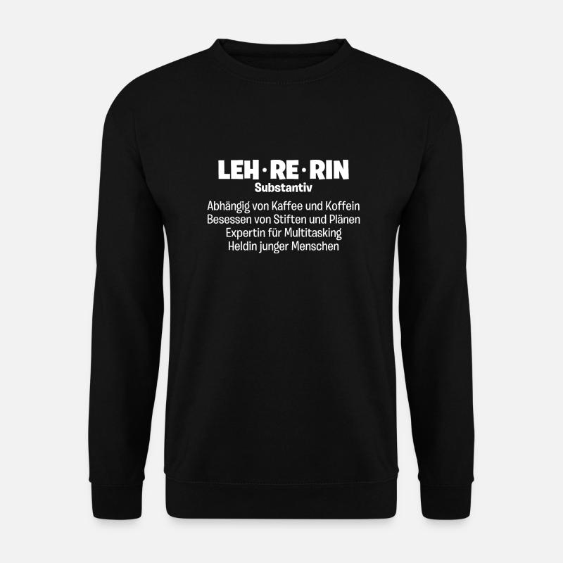 Lehrerin Substantiv Expertin, Heldin - Unisex Pullover - Schwarz