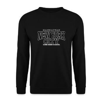 New York City Manhattan black - Unisex Sweatshirt - black - Front - Alina (178cm) & Michal (187cm)