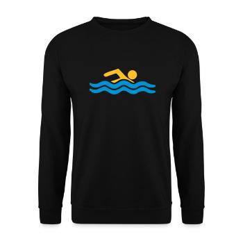 meer schwimmbad urlaub wellen wasser cool sport lo - Unisex Pullover - Schwarz - Vorne - Alina (178cm) & Michal (187cm)