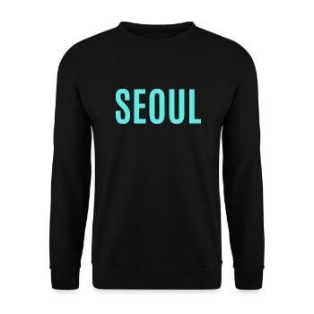 Seoul - Hauptstadt Korea - Asien - Unisex Pullover - Schwarz - Vorne - Alina (178cm) & Michal (187cm)
