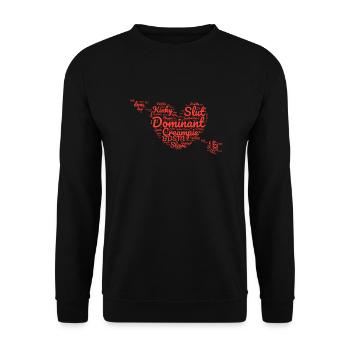 BDSM DOMINAT WOLKE CLOUD heart idea - Unisex Sweatshirt - black - Front - Alina (178cm) & Michal (187cm)