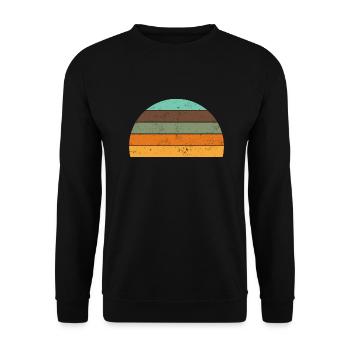 Retro sunset vintage sun stripes circle - Unisex Sweatshirt - black - Front - Alina (178cm) & Michal (187cm)
