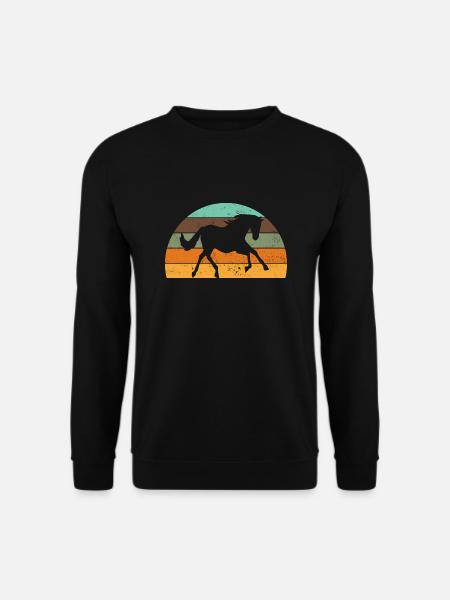 Horse retro sunset - Unisex Sweatshirt - black