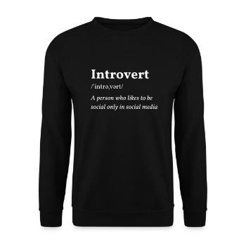Introvert Definition - Unisex Sweatshirt - black - Front - Alina (178cm) & Michal (187cm)